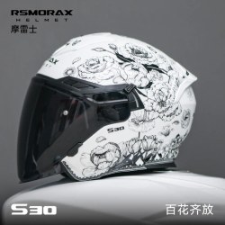 摩雷士 S30半盔摩托车头盔四分之三头盔男女双镜片电动四季