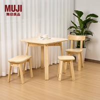 無印良品 MUJI 白松木实木方桌 桌子 餐桌 简约 小户型 吃饭桌 家具 KCB9CC5S 长80*宽80*高75cm
