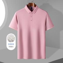 罗蒙 蚕丝棉polo衫男短袖男夏季冰丝t恤男短袖t恤男多色可选