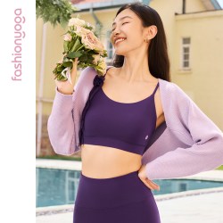 凡圣 瑜伽舒适高级宽松经典简单休闲羊毛护肩性感针织外搭女F14896