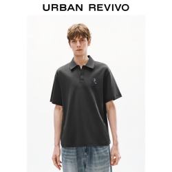 UR UR男装立体刺绣衬衫领POLO衫