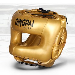 GINGPAI 横梁封闭式护头盔护鼻梁成人全包围拳击护头套散打泰拳跆拳道护具