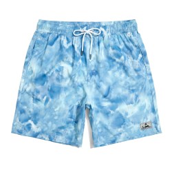 GELLA夏海边沙滩裤男速干可下水休闲游泳裤短裤四分裤札染泡温泉