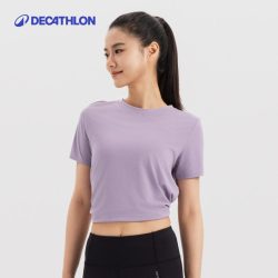 迪卡侬 蝶翼速干背心女夏跑步瑜伽服显瘦凉感上衣8920247SAT1