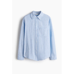 H&M HM女装衬衫2026夏季新款高质感户外出游通勤亚麻混纺衬衫1213682