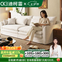 迪柯雷 2026新款亚麻怀抱沙发布艺现代简约客厅羽绒小户型直排棉麻可拆洗 怀抱沙发--多人位