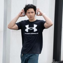 安德玛 男士短袖T恤圆领舒适透气休闲时尚潮流户外跑步健身训练运动T恤