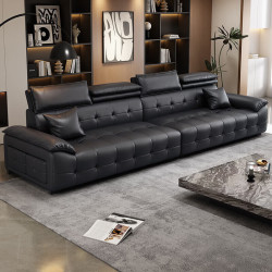 南康家具 NANKANG FURNITURE NC 南康家具 意式轻奢生态真皮沙发大小户型客厅直排沙发 新劳伦斯#3.6米直排