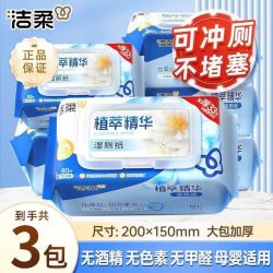 洁柔 湿厕纸80抽大包加厚擦屁股专用厕所湿纸巾私处清洁