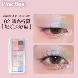 Pink Bear pinkbear皮可熊十二色眼影大地色眼影综合盘女常