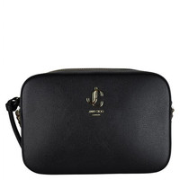 JIMMY CHOO |Jimmy Choo shoulder bag in black leather 吉米秀 黑色真皮相机包。