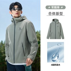 骆驼 防风防泼水 男士软壳衣