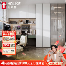 好莱客 简约风书桌柜定制 收纳柜置物柜家装家居柜子客餐厅书房全屋定制 简约风书房定制 预付订金