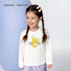 巴拉巴拉 100%棉婴幼儿童t恤男童女童长袖春装柔软亲肤透气内搭打底衫