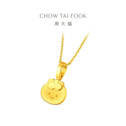 周大福 ING系列山竹小鼻嘎足金黄金吊坠女F237915生日礼物 约1.45g计价(工费180)
