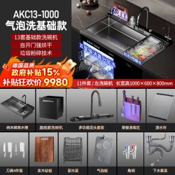 CIARRA 德国CIARRA集成水槽洗碗机一体气泡洗家用洗菜机14套强排水-AKC13