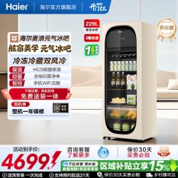 海尔 [新品]海尔麦浪229升元气冰吧小型冷藏保鲜家用饮料柜冷冻冰箱