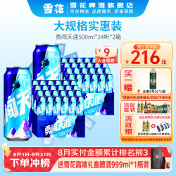 雪花 SNOWFLK/雪花 啤酒  24罐 X2箱 组合装 500mL