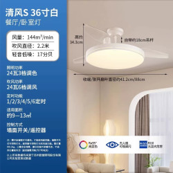 欧普照明 风扇灯吊灯客厅餐厅卧室家用简约现代电扇隐形变频轻音FS