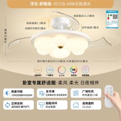 雷士 照明2026新款餐厅现代简约奶油风客厅吊灯卧室灯具隐形风扇灯