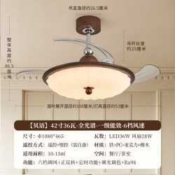 雷士 照明隐形扇风扇吊灯护眼风扇灯客厅卧室吸顶灯中古中式原木