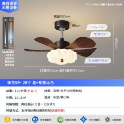 PARSA 风扇灯 复古莲花风扇灯新款中古风奶油全光谱护眼家用吊扇灯