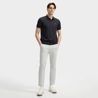FILA 男装运动Polo衫男士简约百搭微弹针织短袖日常通勤上衣