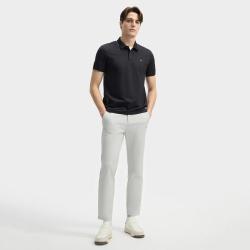 FILA 男装运动Polo衫男士简约百搭微弹针织短袖日常通勤上衣