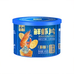 兆辉 罐装鲜虾片145g非油炸虾片网红薄脆虾片办公室休闲零食小吃