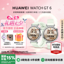 华为 手表 WATCH GT 6 41mm血氧呼吸监测长续航运动手表 薄荷青 41mm氟胶表带
