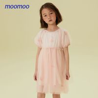 百亿补贴：莫莫 美特斯邦威旗下moomoo童装女休闲连衣裙夏新款A版网纱公主蓬蓬裙