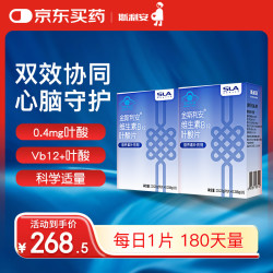斯利安 维生素叶酸+B12斯利安中老年叶酸片维稳同型半胱氨酸水平90片*2盒