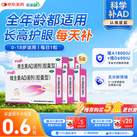 星鲨 维生素AD滴剂（胶囊剂）30粒5盒通用款一岁以下婴幼儿一岁以上成人儿童治疗维生素A及D3缺乏症