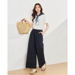 爱依服 商场2026夏秋极简直筒裤女百搭休闲宽松修身显瘦日常