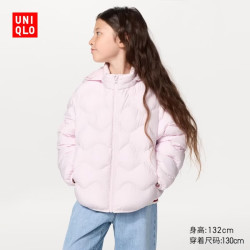 优衣库 童装男童女童PUFFTECH空气棉服可机洗连帽外套491181 10 水粉色 160
