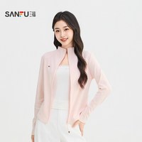 三福 圆领拉链门襟 女士长袖T恤