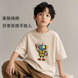 班尼路 男童纯棉圆领短袖T恤