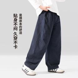 ZOSEE 男童裤子纯棉春秋儿童工装裤弯刀裤宽松秋季帅气休闲长裤中大童装