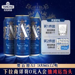 青岛啤酒 Augerta/奥古特 全麦酿造 啤酒  500mL 12罐
