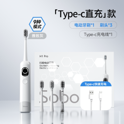 SOBOM H1 Pro 电动牙刷 灰色 刷头*3 TYPC款