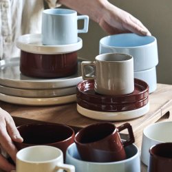 Nordic Nest 瑞典Scandi Living Taper堆感系列纯色餐具套装瓷器碗盘子马克杯