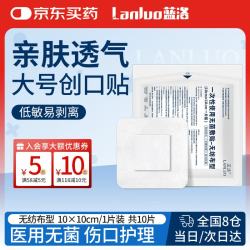 蓝洛（LANLUO）医用一次性使用无菌敷贴大号透气创口贴伤口敷料愈合洗澡贴 10片