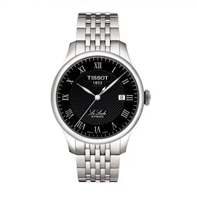 88VIP：TISSOT 中古99新天梭1853/经典力洛克/39.3mm/黑盘钢带/男士手表