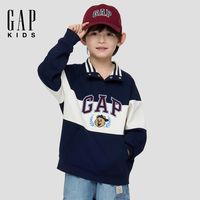 百亿补贴：Gap 男童2026春季新款logo贴布绣宽松半按扣套头卫衣儿童装860931