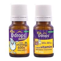 Ddrops 1岁-18岁 儿童ad滴剂+儿童d3 600iu 1瓶*1瓶
