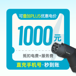 特来电 1000充电券(抵扣电费+服务费)