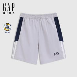 Gap 大小童同款男童2025夏季新款logo拼接短裤儿童装766462