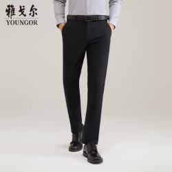 雅戈尔 休闲裤男DP棉免烫不易皱裤子宾霸莱卡面料休闲裤新年穿搭 VCDP319998AWA黑色 36/90A