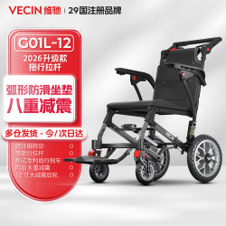 手动轮椅轻便折叠老人家用旅行可上飞机小巧便携手推车医用轮 G12多