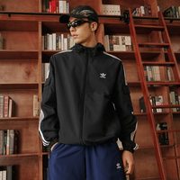 移动端：adidas 经典运动连帽夹克外套男女春夏adidas阿迪达斯三叶草KB1946